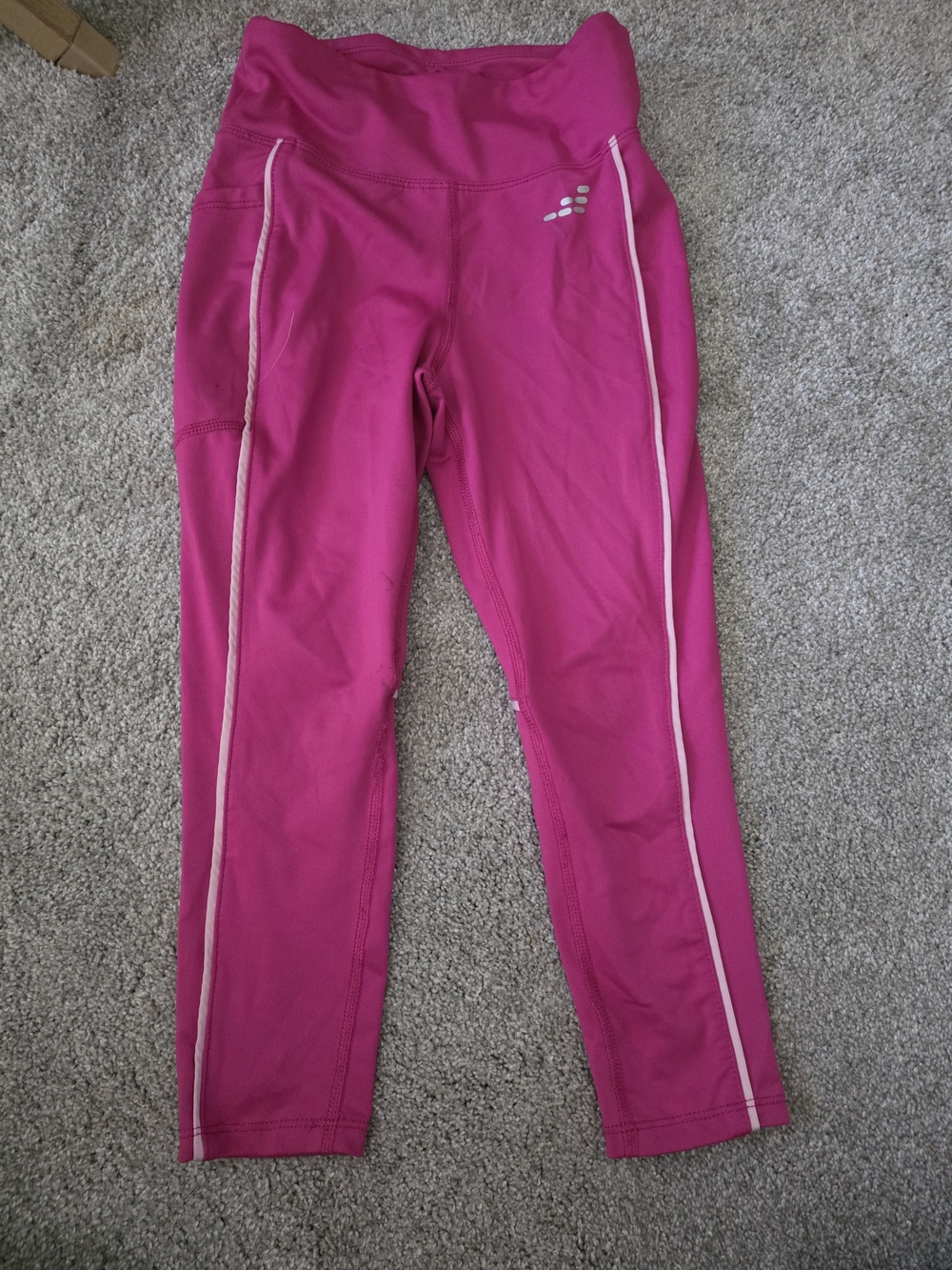 bcg Hot Pink Girls' Active Leggings with Side Stripe